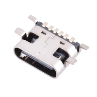 10pcslot 6 pin smt socket connector micro usb type c female placement models smt dip socket connector