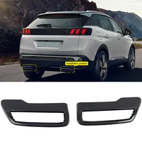 car accessories 2pcs abs rear exhaust muffler tail pipe molding cover trim for peugeot 3008 5008 allure access 2017 2018 2019
