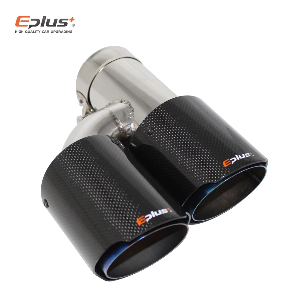 EPLUS автомобильный глянцевый глушитель из углеродного волокна наконечник h