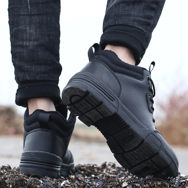 Construction Work Safety Boots Winter Waterproof Steel Toe Shoes Men Anti-smash Anti-puncture Indestructible | Обувь