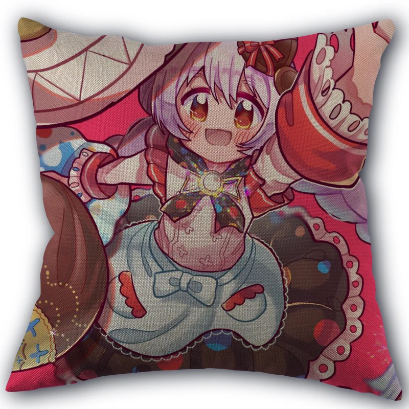 

New Arrival Mahou Shoujo Madoka Pillowcase Cotton Linen Fabric Square Zipper Pillowcase 45X45cm Wedding Decorative Pillow cover