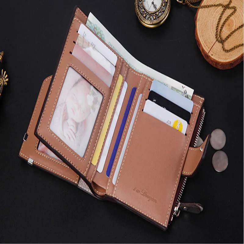 

2020 Best Sale Solid Color Vertical Section Men's Wallet Vertical Multifunction Clasp Wallet Short Wallet Billetera Portemonnee
