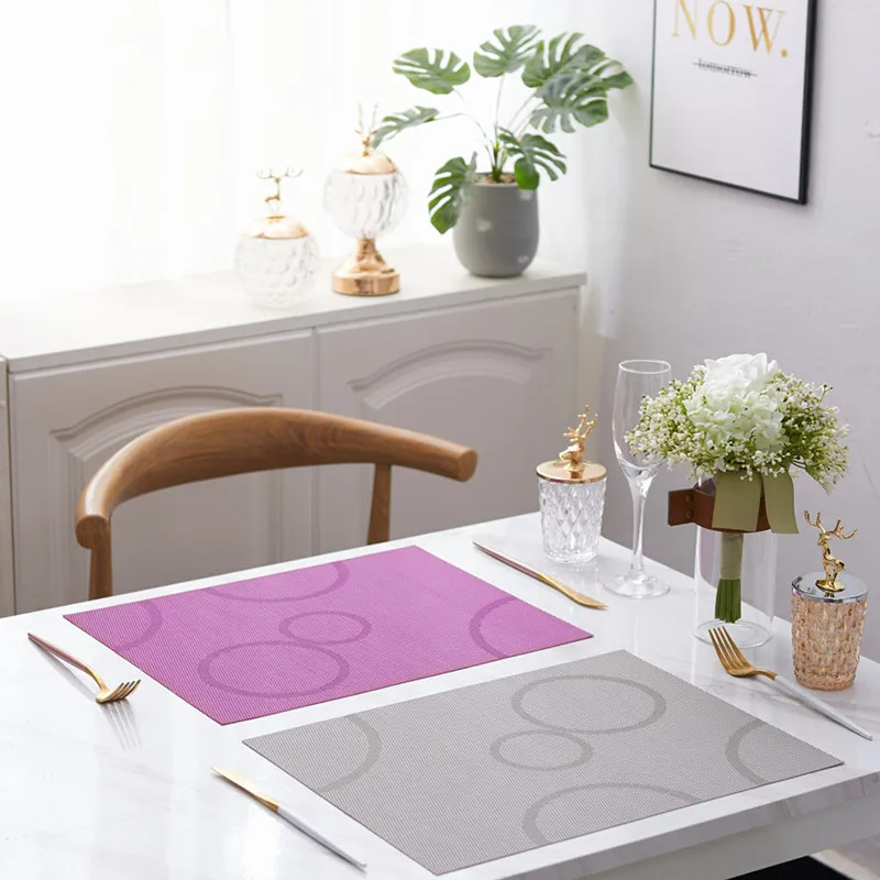 

Table placemats Environmental protection western meal pad pvc braided pad anti-skid and heat insulation pad coasters ZM918