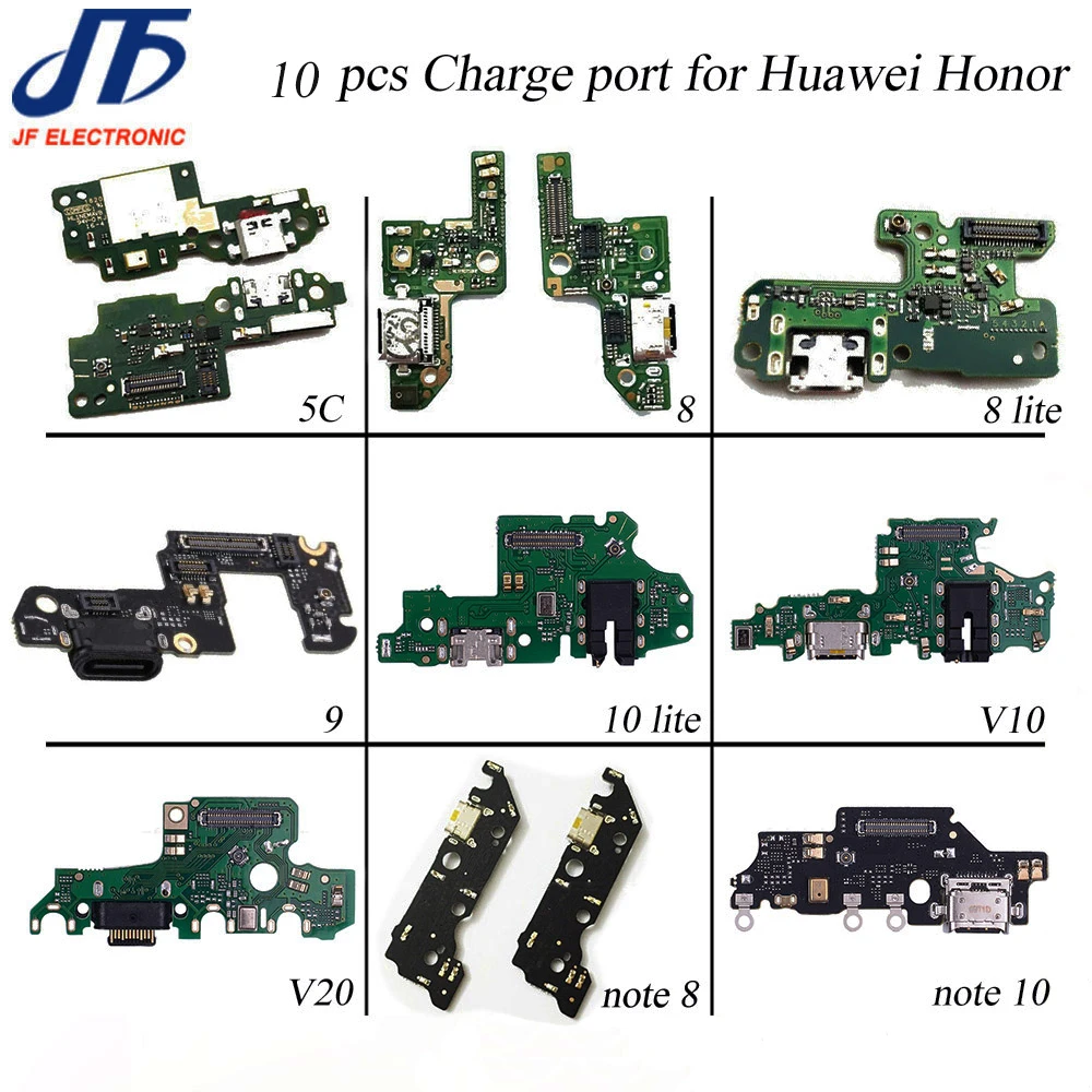 10 шт. зарядка через usb для Huawei Honor 5X 5c 6x7x8 9 lite 10 lite V9/10/20 note 8 Примечание 10 Зарядное устройство Порты и разъёмы док-станция для зарядки с гибким кабелем