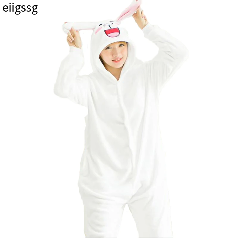 

Kawaii Взрослый Аниме белый кролик кигуруми комбинезоны милый костюм для женщин мужчин Смешные теплые мягкие животные одинаковые детали для д...