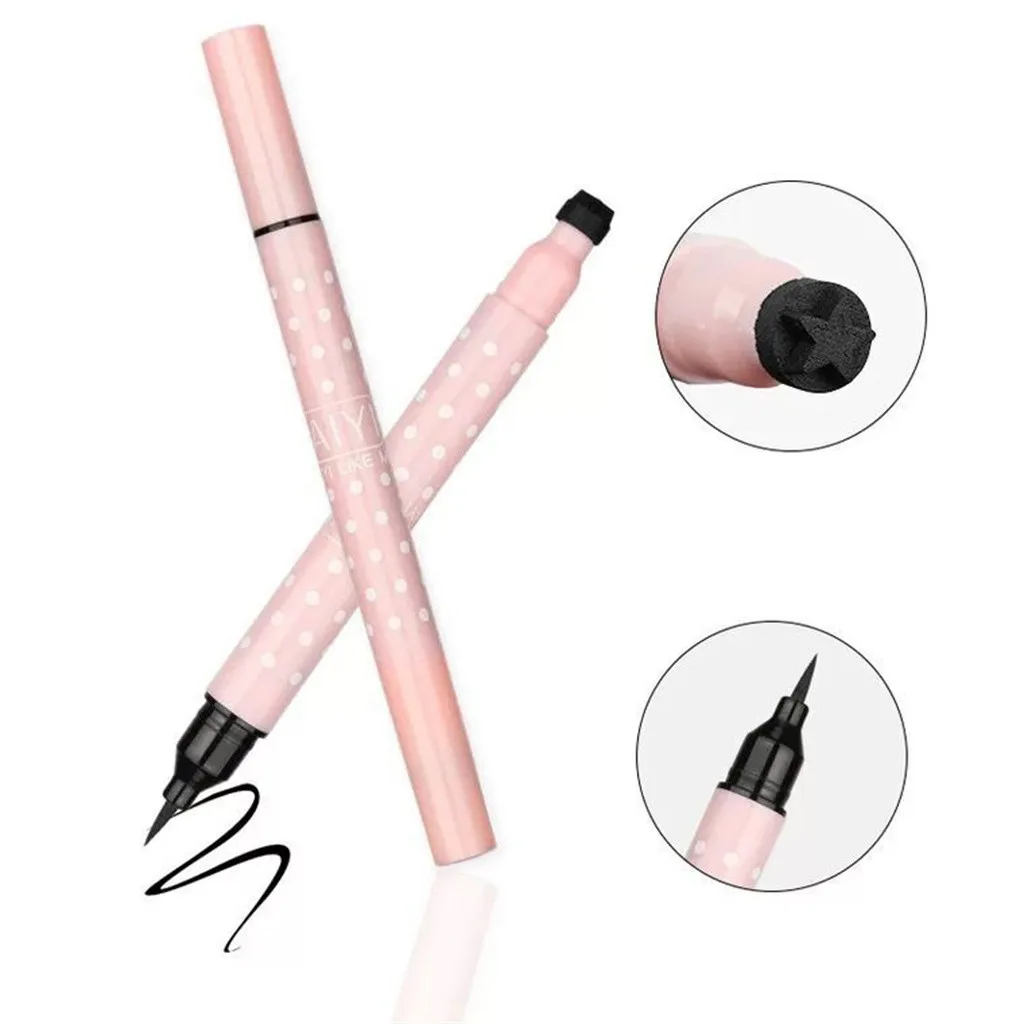 Новинка 1 шт. 2-в-1 двойная головка водонепроницаемый макияж подводка для глаз