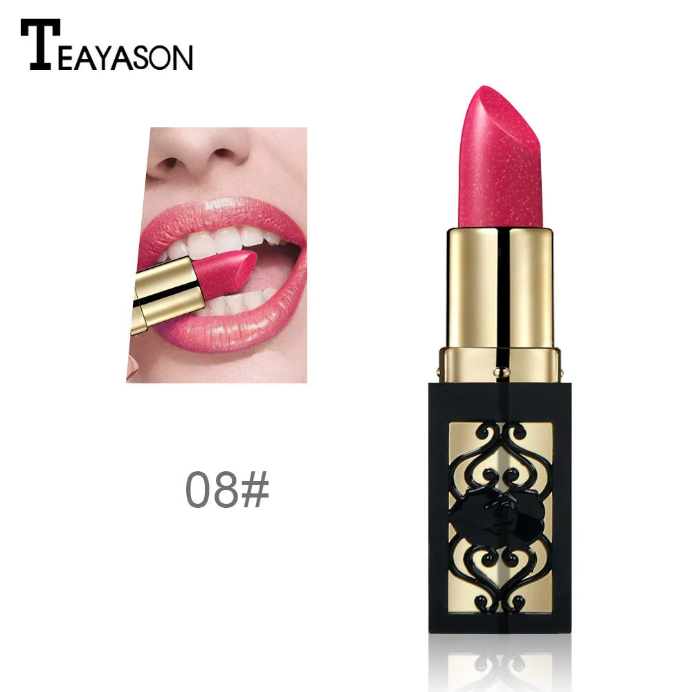12 Colors Long Lasting Lipstick Mate Batom Glitter Waterproof Matt Lip Stick Nude Make Up Lips Makeup Teayason |