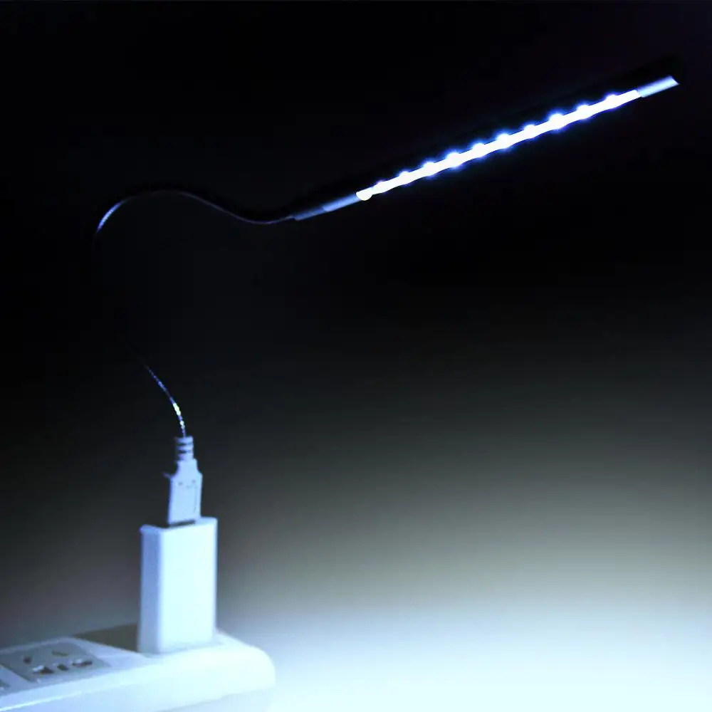 Гибкие 10 светодиодов USB в металлическом корпусе 1 шт. настольная лампа для чтения