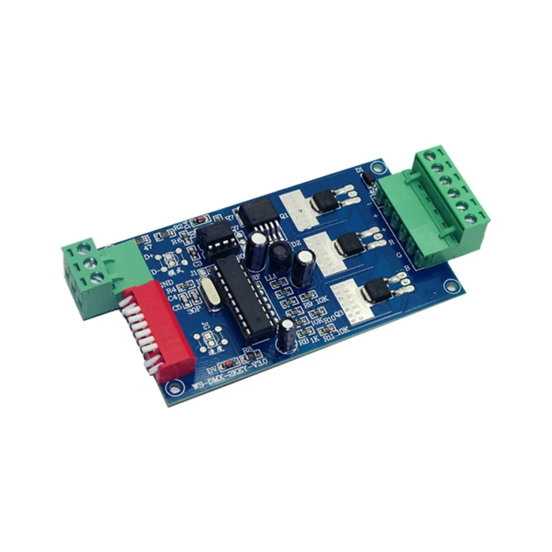 Лучшая цена 1 шт. DC5V 24V 3 канала группа 2key 1А каждый канал макс. 15а dmx512 декодер
