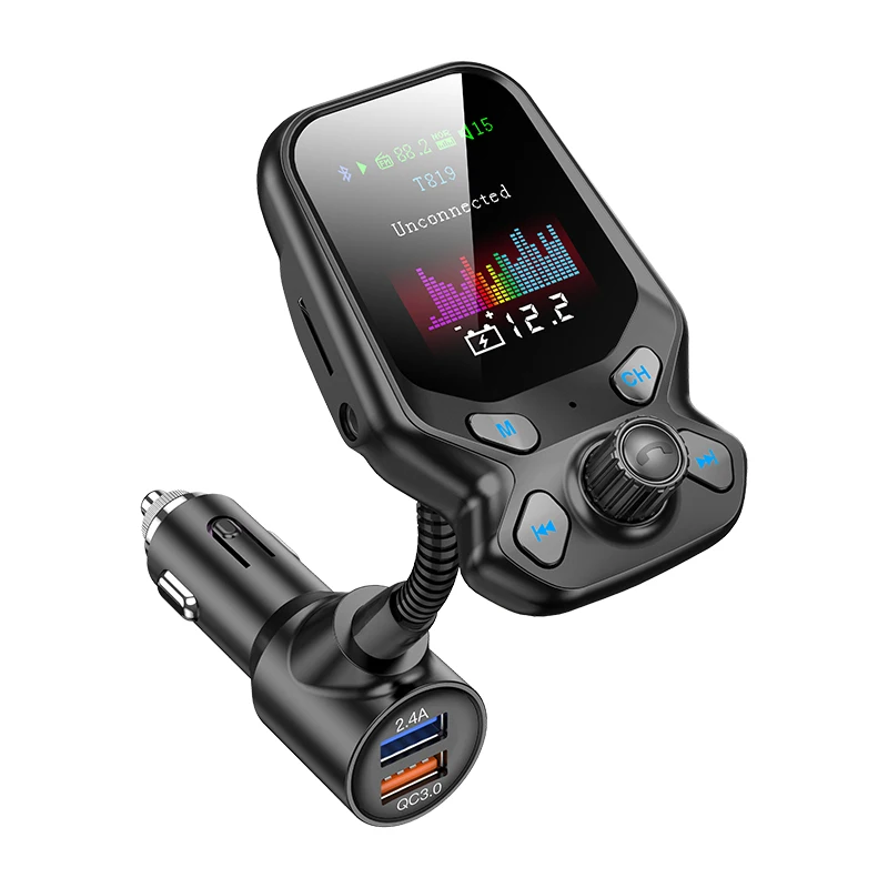 Автомобильный FM-трансмиттер T819 QC 3 0 с поддержкой Bluetooth 5 и слотом для TF-карты |