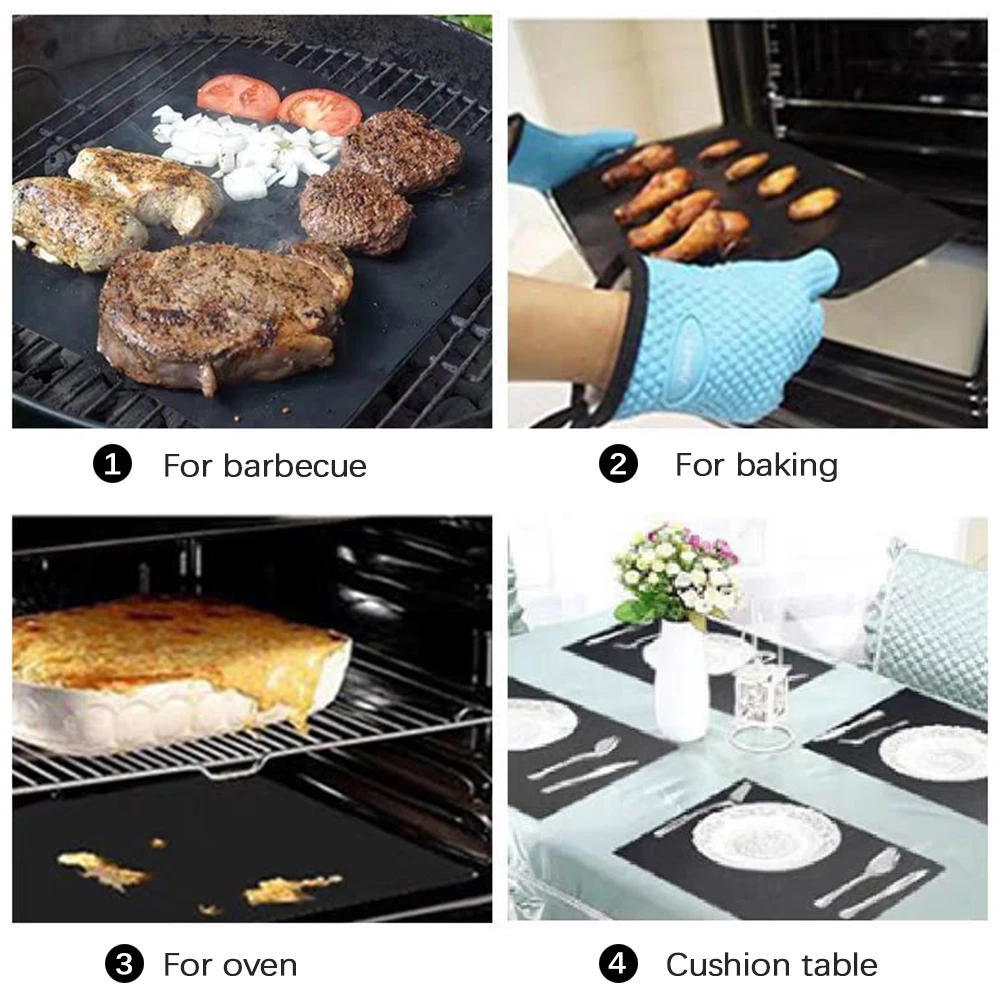 Коврик для гриля и барбекю не прилипающий коврик выпечки на открытом воздухе