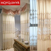 creamy white top european luxury embroidered villa curtains for apartment living room bedroom hotel windows elegant curtain