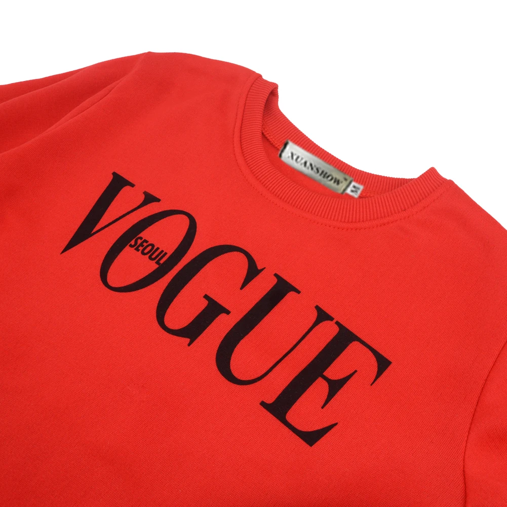 Осень зима мода Женские спортивные костюмы Женский 0-образный вырез Фуфайка с