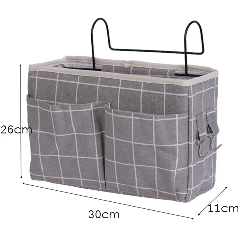 

Large Capacity Storage Bag Up Down Bed Hanging Organizer Bed Bedside Storage Artifact Fabric Pocket Basket For Home Dormitory