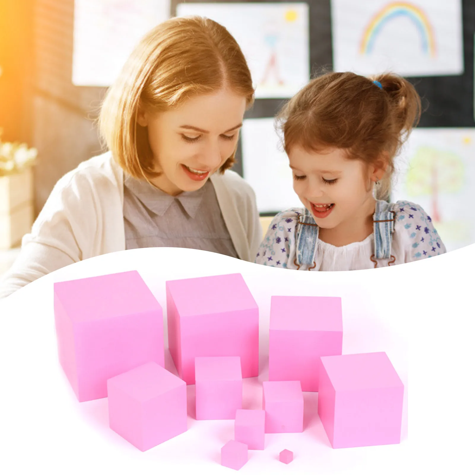 

Wooden Cube Educational Montessori Children 3D Block Toy Sensory Toys Montessori Materials Preschool Toys Professional Edition