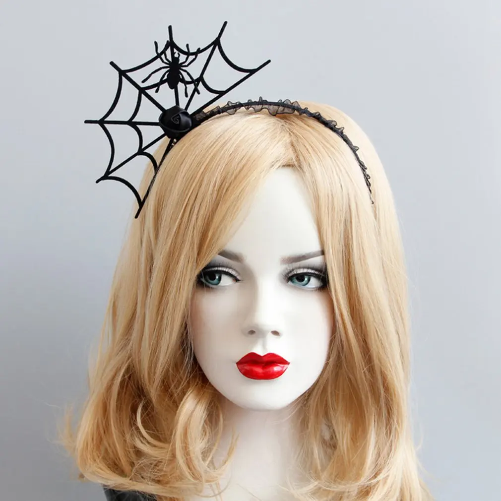 

2020 New Spider Web Style Headband Funny Halloween Props Funny Headband Carnival Night Festival Gothic Party Hair Accessories