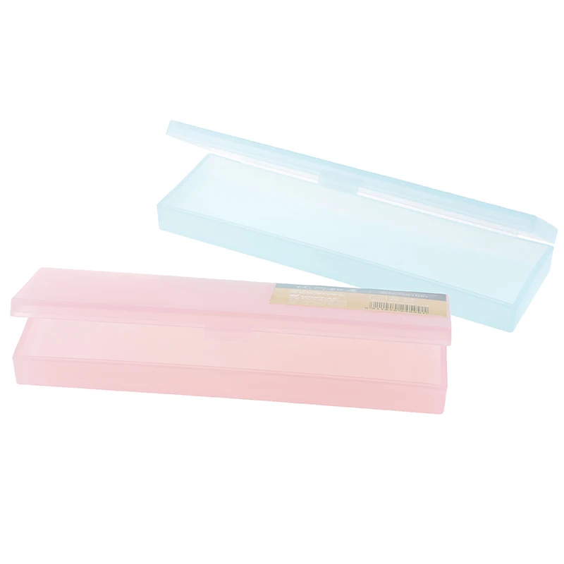 

Cute Kawaii Simple Transparent PP Plastic Pencil Case Lovely Pen Box For Kids Gift Office School Supplies Materials Student