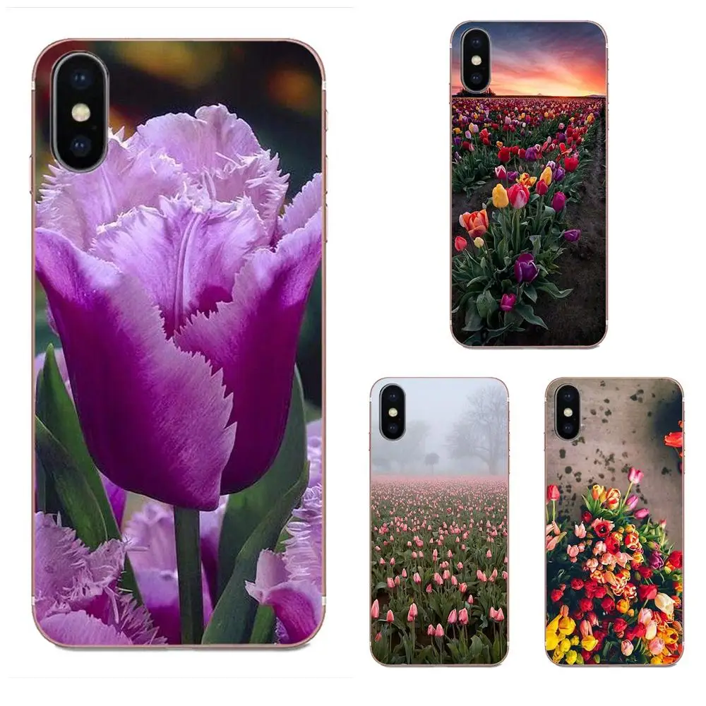 Красные синие весенние красочные тюльпаны цветок поле искусство для Galaxy J1 J2 J3 J330