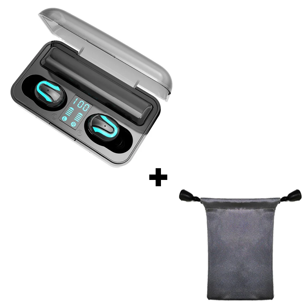 New Q32-1 bag Q32-1, беспроводные наушники TWS Bluetooth 5,0, гарнитура, HD стерео гарнитура, HIFI, водонепроницаемые наушники с микрофоном, чехол для зарядки для iphone - Цвет: New Q32-1 bag