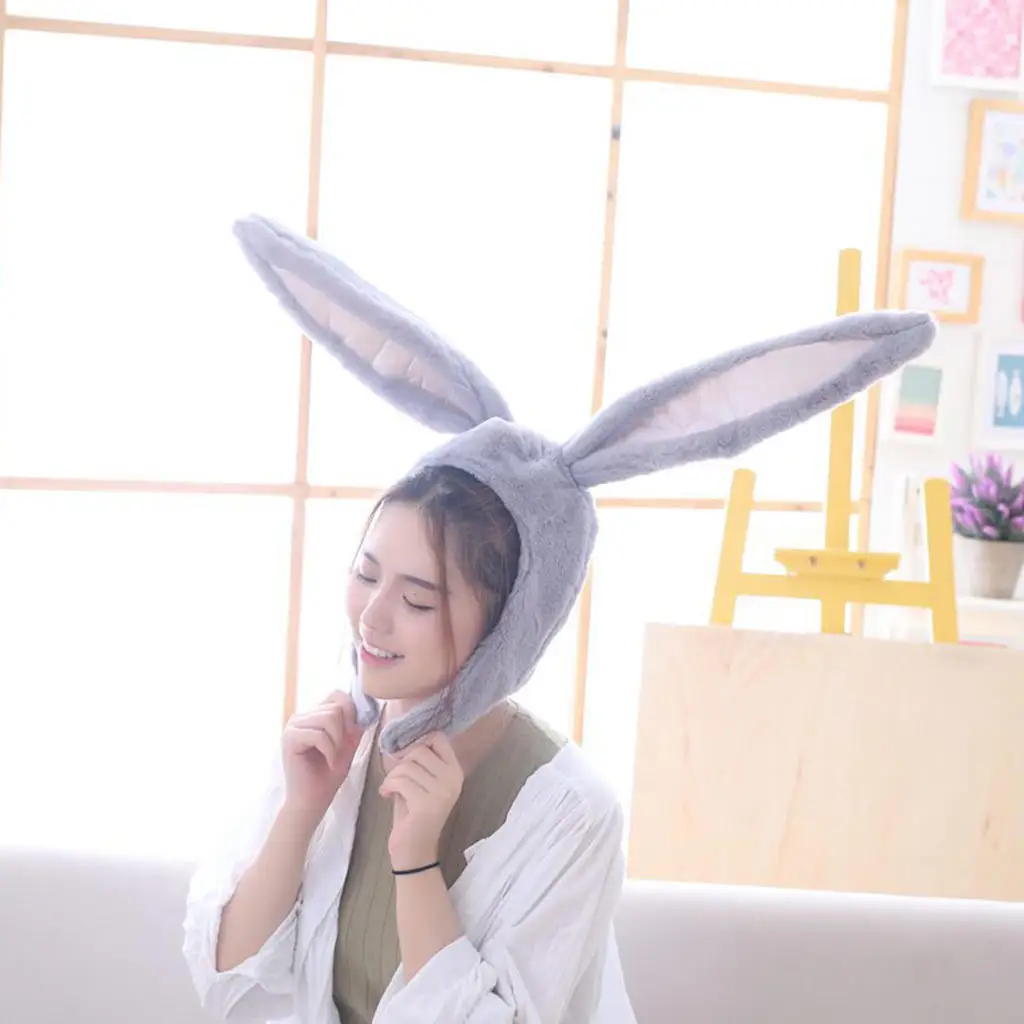 

Плюшевый мультяшный кролик с длинными ушками шляпа для вечеринки костюм реквизит для фото серый