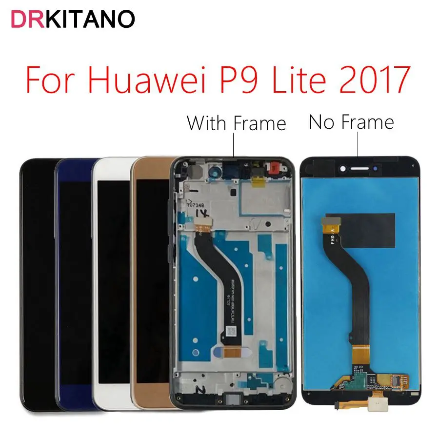 Для huawei P9 Lite ЖК-дисплей кодирующий преобразователь сенсорного экрана в сборе для huawei P9 Lite ЖК-дисплей с рамкой PRA-LX1 Замена