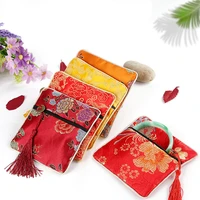 12pcs jewelry silk purse pouch small jewellery gift bag chinese brocade embroidered coin organizers pocket for women girls
