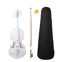 44 fully hand made acoustic white violin maple spruce with case bow rosin professional musical instrument for beginners