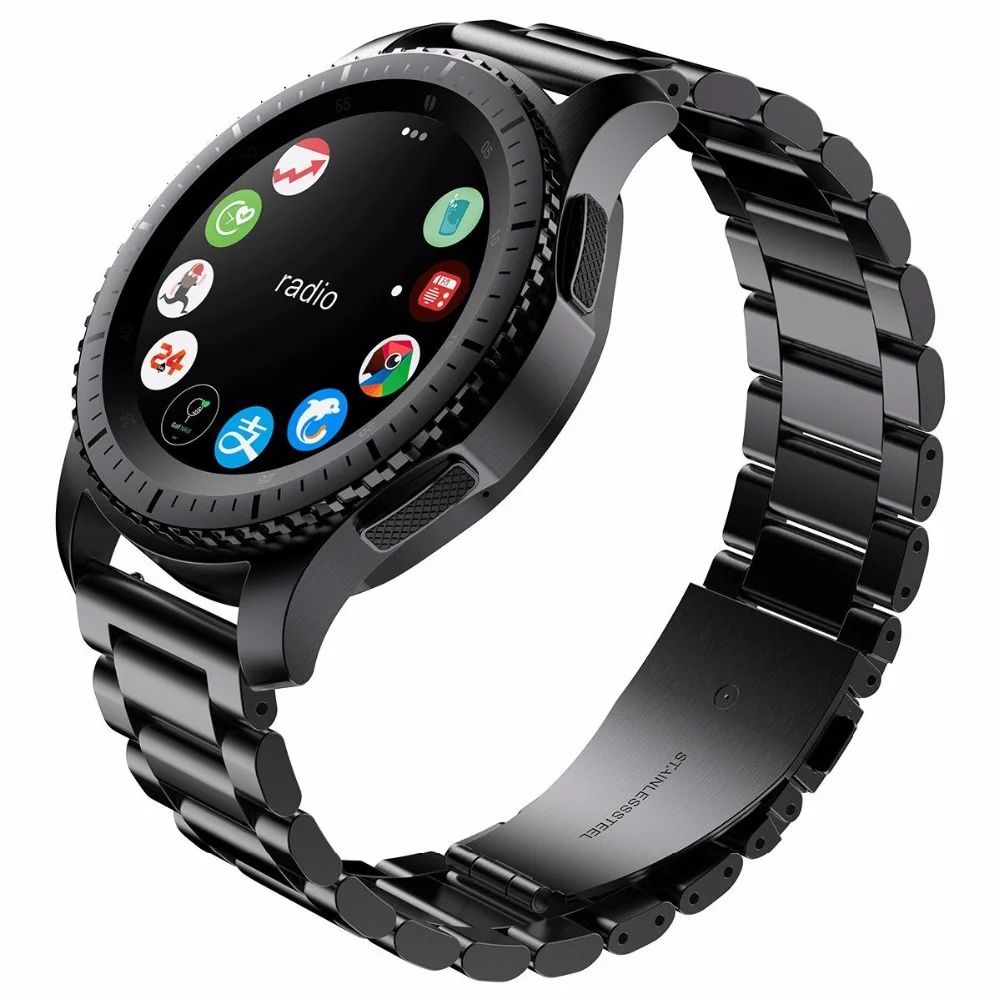 Ремешок для часов SAMSUNG Galaxy Watch 42 мм 46 мм GEAR S3 Active2 классический быстросъемный из нержавеющей стали 18 мм 22 мм 20 мм 24 мм
