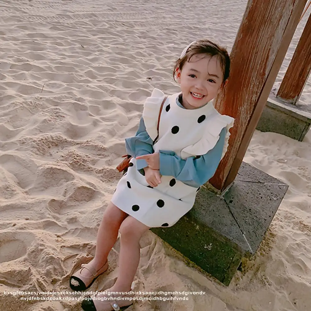 Платье для маленьких девочек От 1 до 7 лет осенняя трикотажная одежда принцессы с