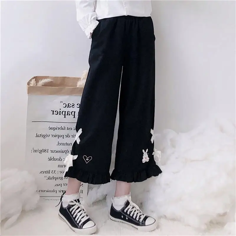 

Korean Women's Trousers Japanese Harajuku Ulzzang Casual Loose Love Pants Female 2021 Sweet Cute Japan Harajuku For Women Pant
