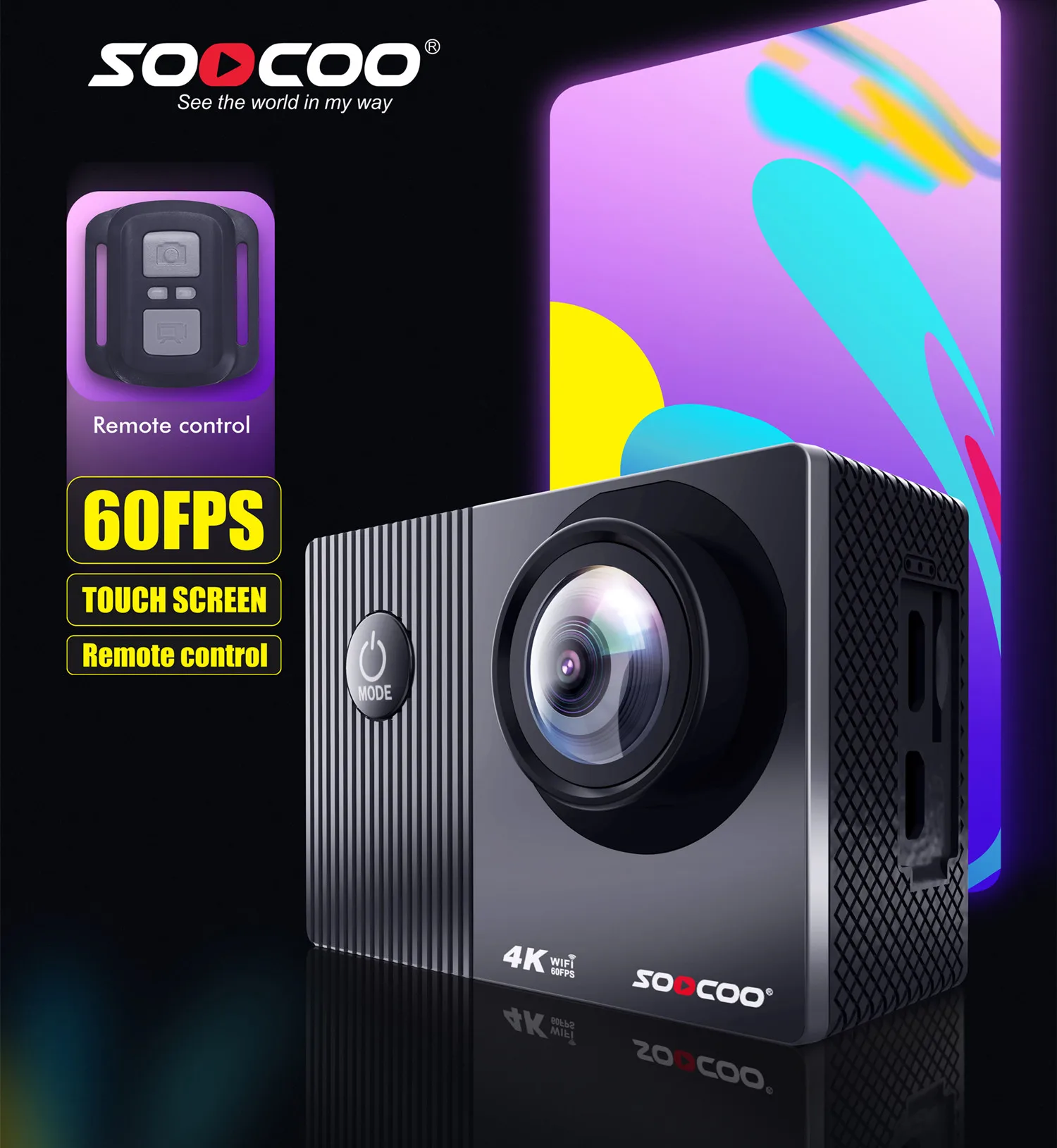 4K HD 60 FPS сенсорный экран Спорт DV 2,0 дюймов с дистанционным управлением цифровая камера Противоударная спортивная видеокамера регистратор DVR