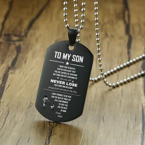VNOX To My Son Love Dad Персонализированная гравировка из нержавеющей стали собачья бирка ожерелье семейный подарок детям