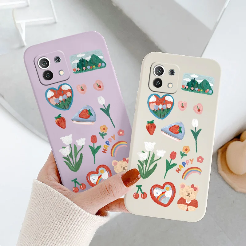 

Bear Silicone Case For Xiaomi Mi 11 lite Ultra 11i 10T 9T Pro Lite 10 10S 9 8 lite Pro Poco F2 X2 F3 Pro Phone Back Cover