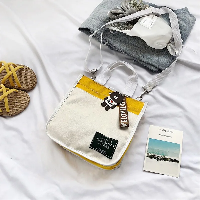 Женские сумки через плечо новые модные холщовые с буквенным принтом для