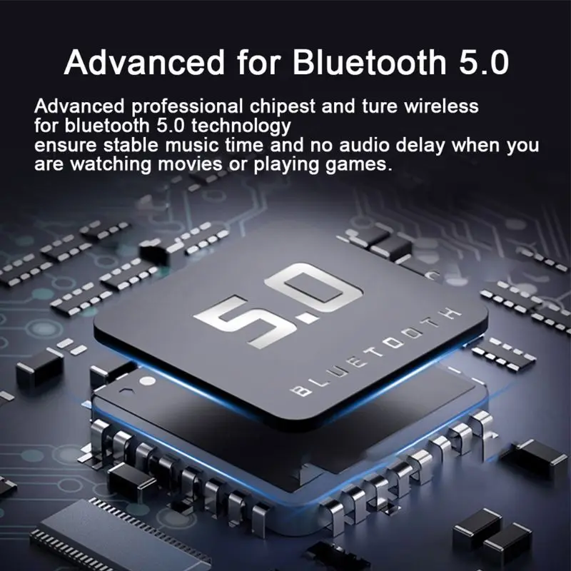 

HiFi Stereo Sports LED Battery Display Waterproof Bluetooth-compatible Wireless Headphones Earbuds ABS With Charging Case