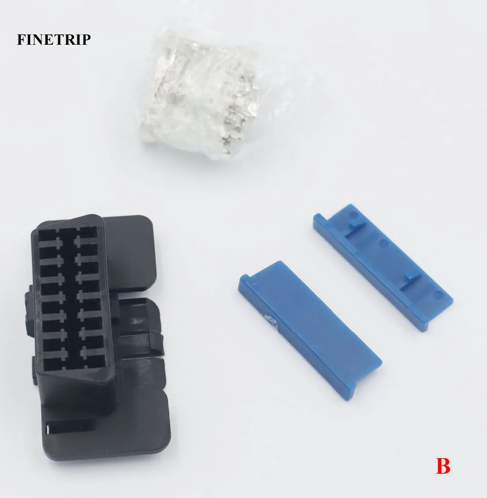 FINETRIP J1962F интерфейс оболочки DIY 16pin OBD-II разъем автомобиля obd2 гнездовой разъем