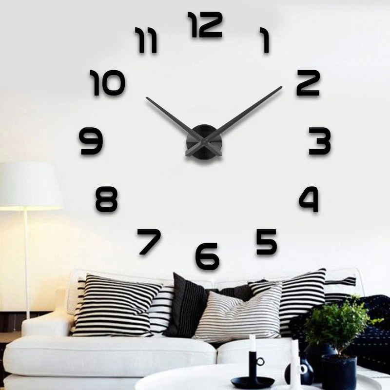 

Big Size Wall Clock Mirror Sticker DIY Brief Living Room Decor Self-Adhesive Wallpaper 3d Self Adhesive Wallpaper Waterproof