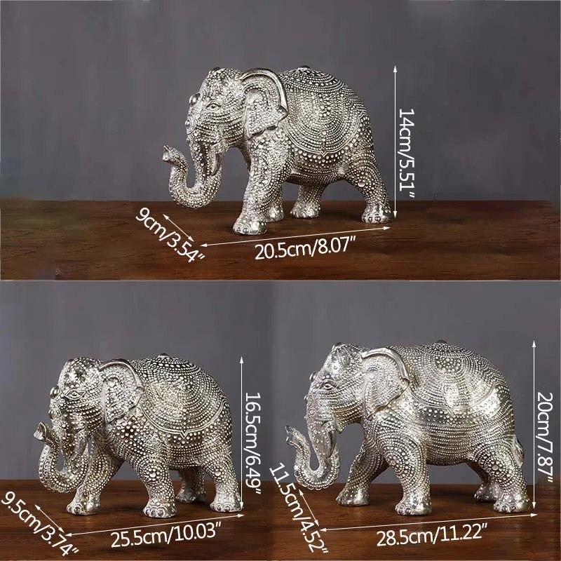 

Elephant Decoration Indoor Home Study Office Living Room Resin Crafts Decoration Retro New Year Gift Living Room Decoration