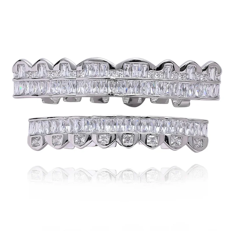 Хип-хоп кубические циркониевые Зубные коронки ShinyTop нижние грили зубной рот панк
