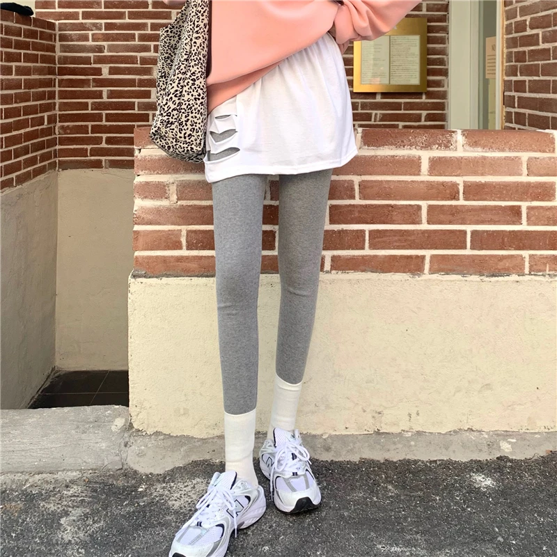 

Женская Повседневная юбка с разрезом, однотонная короткая юбка свободного покроя, подходящая ко всему, осень-весна 2022