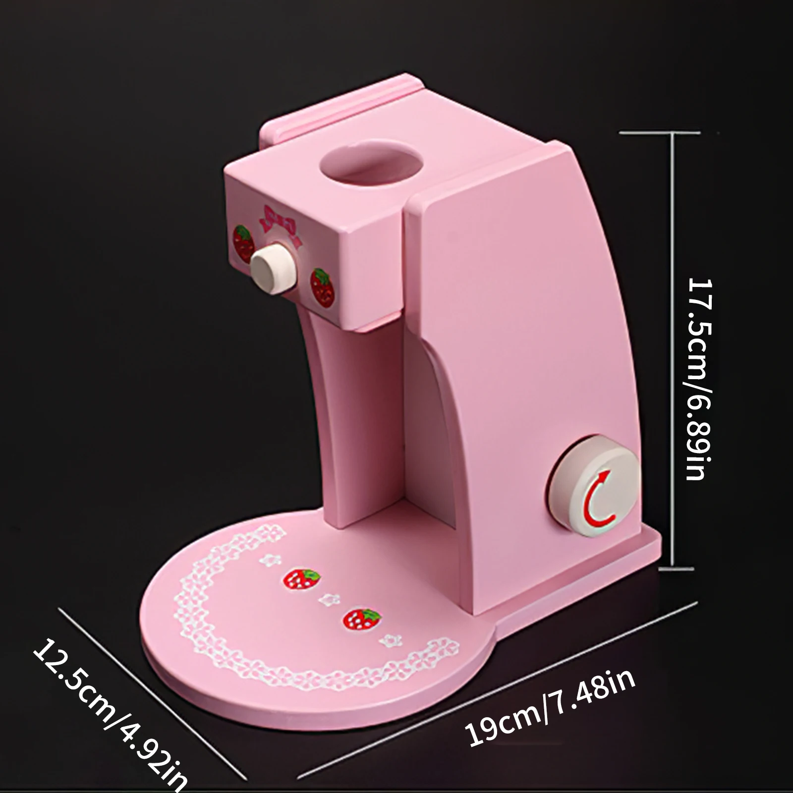 

Children Kids Coffee Machine Model Wood Material Kids Kitchen Toy Set Realistic DIY Household Playing Coffee Maker Set For Gift