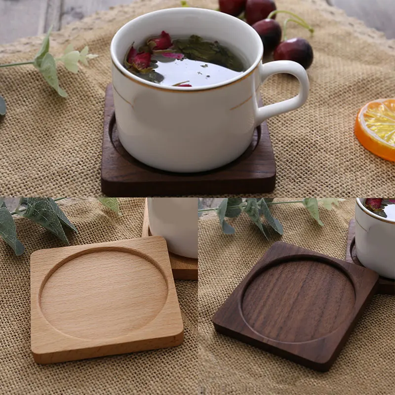 

Wooden Coaster Cup Mat Tableware Decor Table Mat Durable Kitchen Supplies Table Heat Resistant Placemat Practical Wooden Coaster