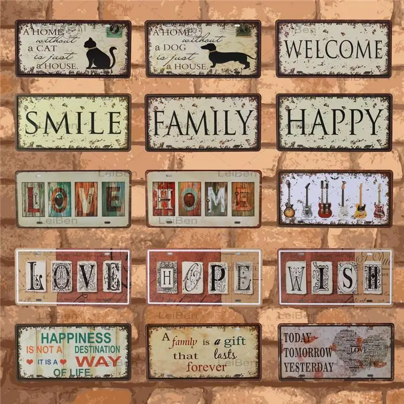 

Welcome To My Home Metal Tin Sign Retro Old Fashioned Plaque Wall Decoration Bar Pub Restaurant Art Poster Iron Plate 15X30Cm