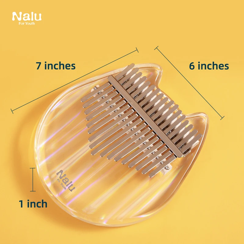 Rainbow Kalimba 17 Keys Cute Crystal Acrylic Thumb Piano Keyboard Transparent Cat Mbira Nalu Beginner Children Music Instruments
