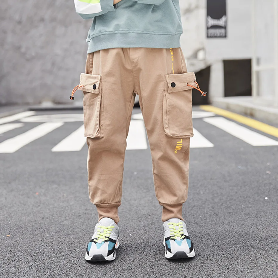 Штаны для мальчиков штаны с буквенным принтом длинные детские демисезонная