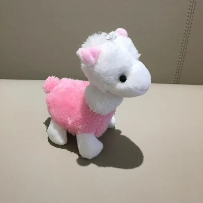 

13cm Rainbow Stripes Australia Alpaca Stuffed Plush Toy Key Chain Plush Animal Toy Doll