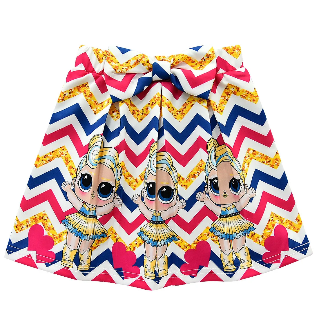 Новинка 2019 года детский костюм с рисунком сюрприз юбка короткими рукавами и