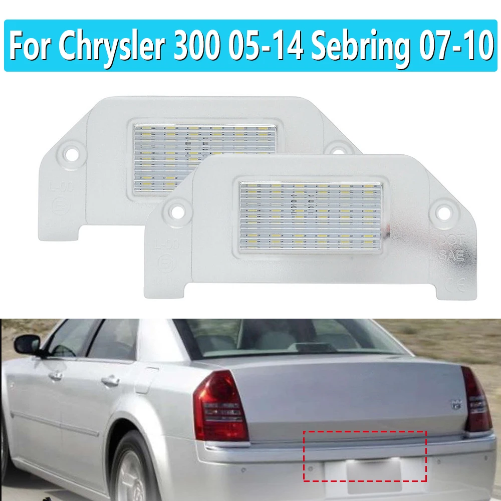 

1Pair For Chrysler 300 2005-2014 Sebring 2007-2010 Led License Number Plate Lamp Light Car tail Lighting Source