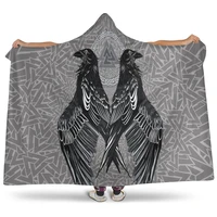 vikingstyle hooded blanket raven valknut 3d all over printed wearable blanket adults for kids hooded blanket