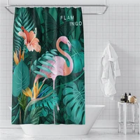 custom tropical rubber tree flaming shower curtains hooks bathroom waterproof bath room home decor decoration 3d print 211201 32
